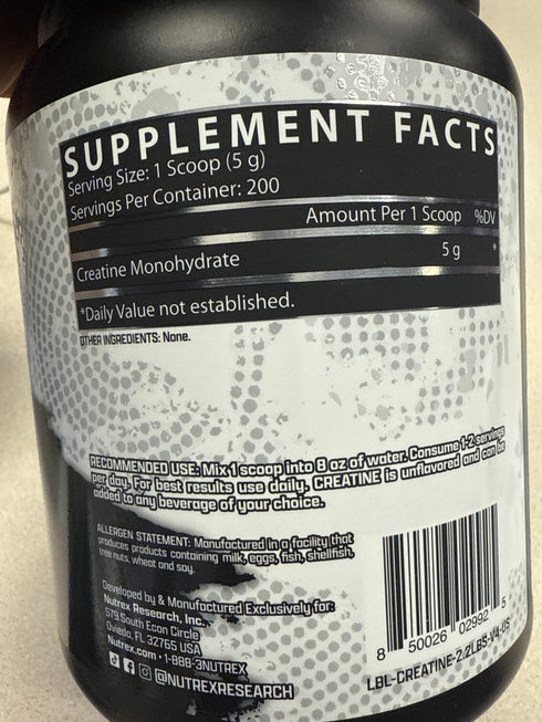 Nutrex Creatine Monohydrate 1000g 200 servings