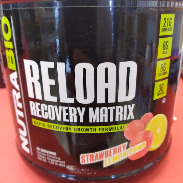 NutraBio Reload Recovery Matrix Strawberry Lemon Bomb