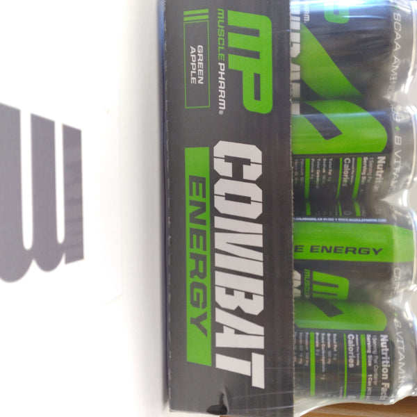Muscle Pharm Combat Energy Drink Green Apple 12 Pack 16oz cans
