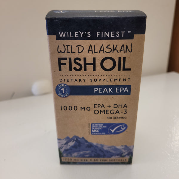 Wild Alaskan Fish Oil 1000mg EPA+DHA OMEGA-3 60 Capsules