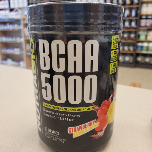 NutraBio BCAA 5000 2:1:1 Strawberry Lemon Bomb 60 servings