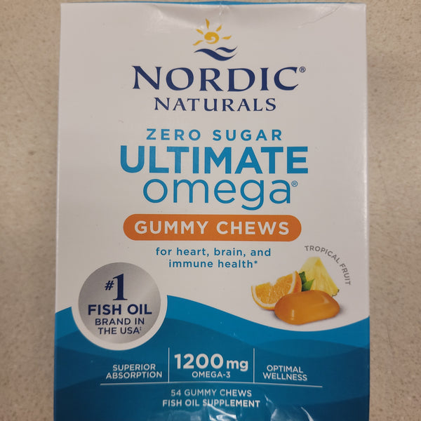 NORDIC NATURALS Zero Sugar Ultimate Omega 1200mg Omega Gummy Chews 54 Count