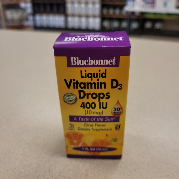 BLUEBONNET Liquid Vitamin D3 Drops 400IU Citrus Flavor 1fl OZ