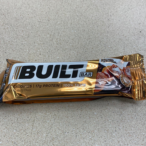 Built Bar Salted Caramel High Protein Bar, Low Carb, Low Sugar. 100% Covered In Real Chocolate