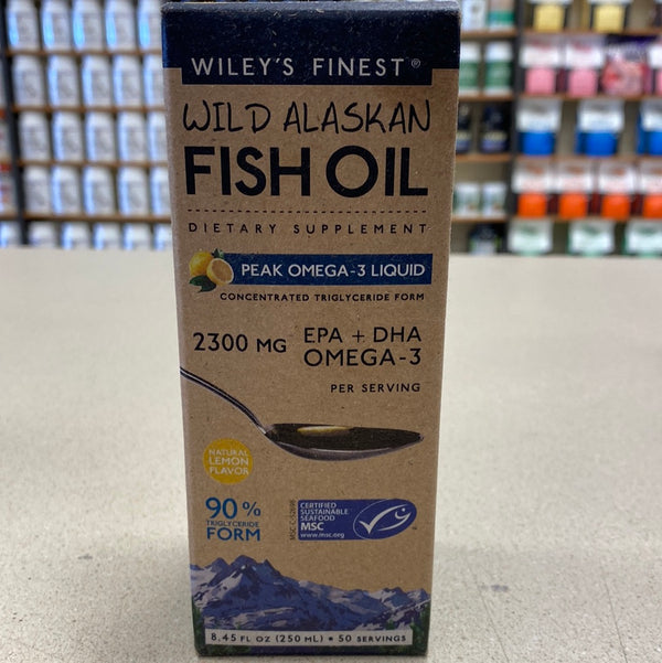 Wiley's Finest Wild Alaskan Fish Oil - Peak Omega-3 Liquid 2150mg EPA + DHA Omega-3 Natural Supplement 50 Servings