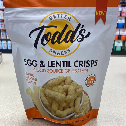 Todd’s Egg & Lentil Crisps White Cheddar
