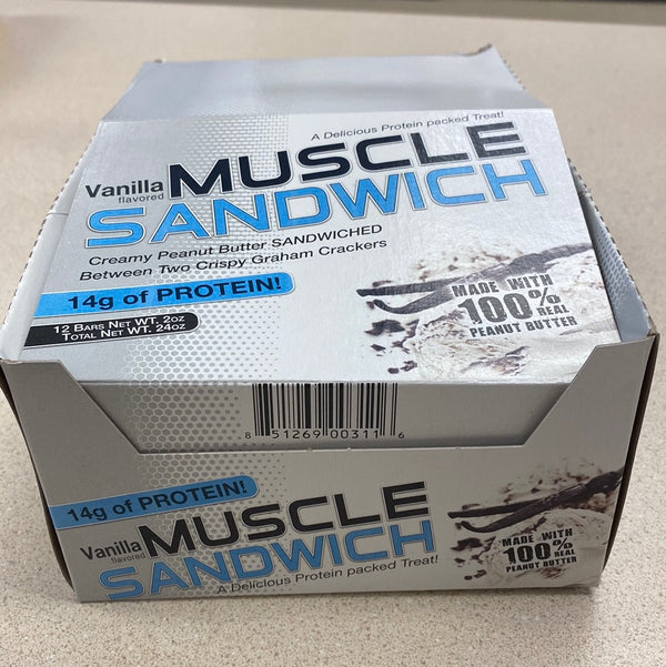 Muscle Foods Muscle Sandwich, Peanut Butter Vanilla, 12-count