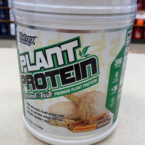 Visit the Nutrex Research Store 4.3 out of 5 stars  159 Reviews Nutrex Research Plant Protein | Great Tasting Vegan Plant Based Protein Powder | No Artificial Flavors, Colors, or Sweeteners, Gluten Free, Lactose Free | 18 Servings (Cinnamon Cookies)