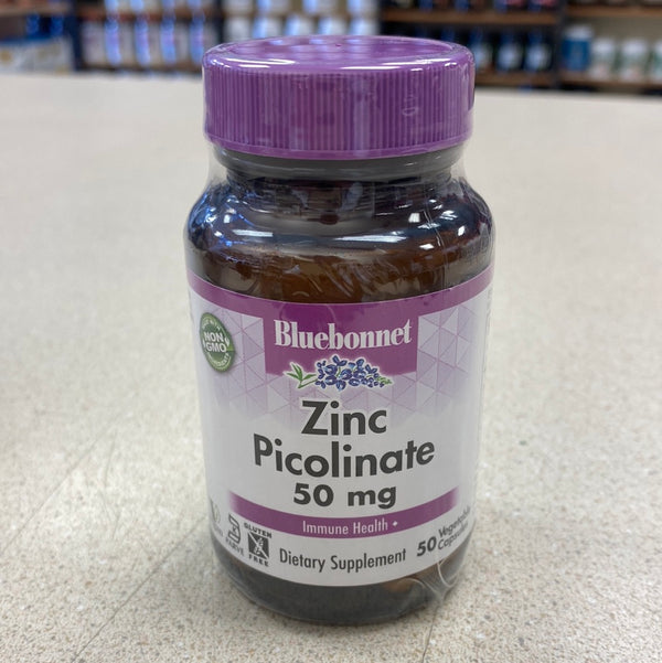 Bluebonnet Nutrition Zinc Picolinate 50mg 50 Vegetable Capsules