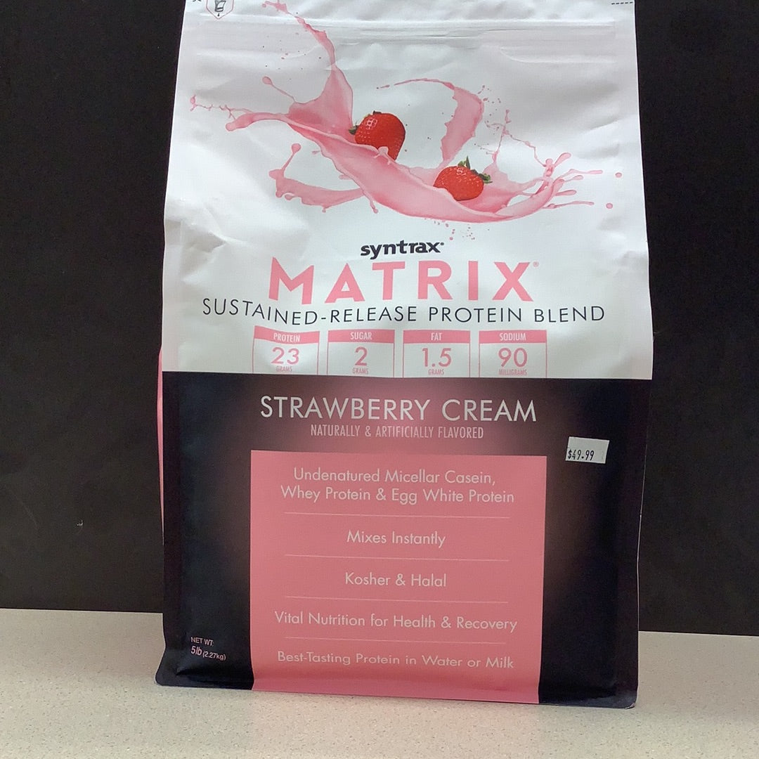 Strawberry Cream Syntrax Matrix Sustained Release Protein Powder ...