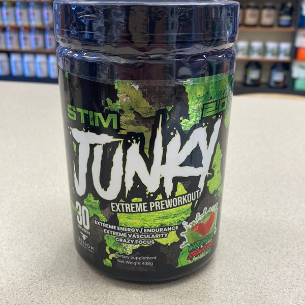 Freedom Formulations Stim Junky 2.0 Extreme Preworkout, Extreme Energy, Extreme Vascularity, Crazy Focus Watermelon Strawberry 30 Servings