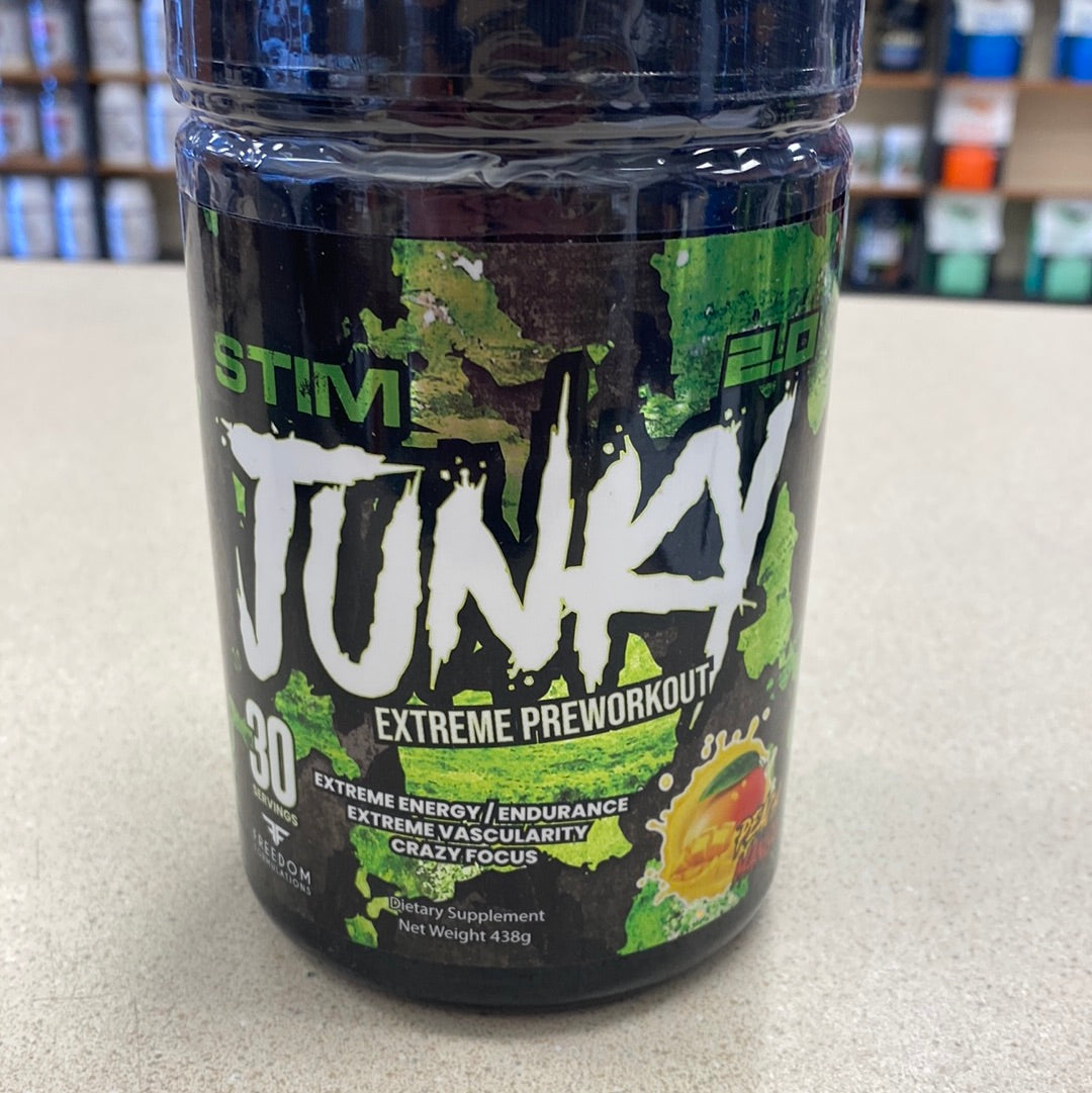 Stim Junky 2.0 Extreme Preworkout Peach Mango 30 Servings Semper Fi