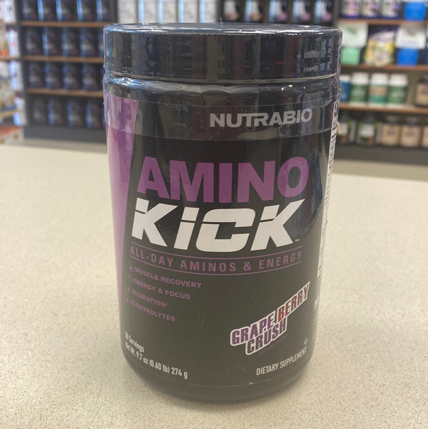 NutraBio Amino Kick Grape Berry Crush 30 Serving’s