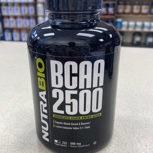 NutraBio BCAA 2500 250 Veggie Caps 500mg