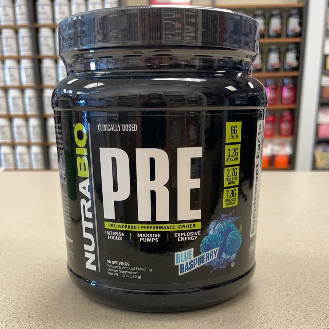 Shop NutraBio Pre Blue Raspberry | Supplements Store – Semper Fi Nutrition
