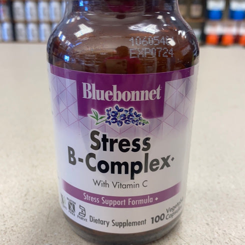 Bluebonnet Nutrition Stress Relief B Complex Vegetable Capsules, Vitamin B6, B12, Biotin, Folate, Vegan, Gluten & Soy & Milk Free, Kosher, Unflavored, 100 Count