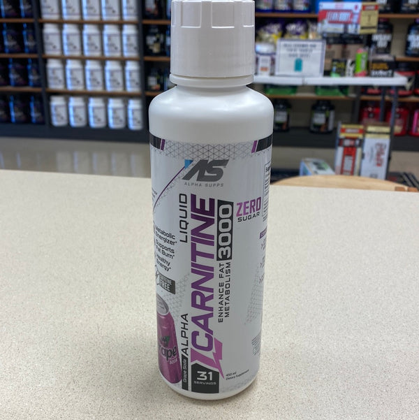 Alpha Supps Liquid L-Carnitine 3000mg Grape Soda.     L-Carnitine Grape Soda