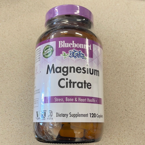 BlueBonnet Magnesium Citrate Caplets, (743715007314), 120 Count