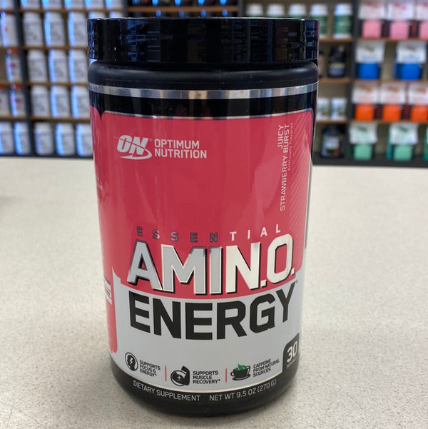 Optimum Nutrition Amino Energy - Pre Workout with Green Tea, BCAA, Amino Acids, Keto Friendly, Green Coffee Extract, Energy Powder - Juicy Strawberry Burst, 30 Servings