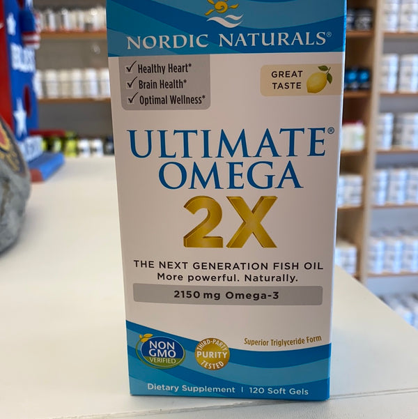 Nordic Naturals Ultimate Omega 2X, Lemon Flavor - 2150 mg Omega-3-120 Soft Gels - High-Potency Omega-3 Fish Oil with EPA & DHA - Promotes Brain & Heart Health - Non-GMO - 60 Servings