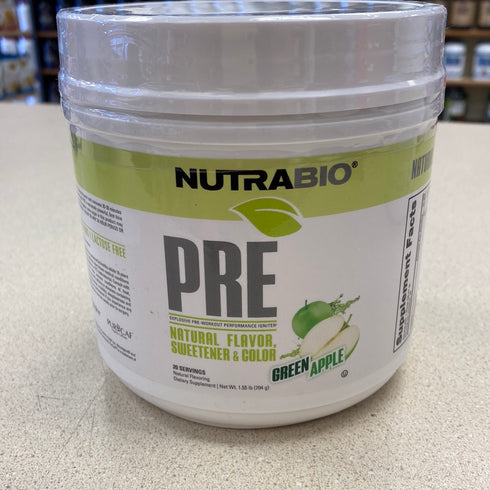Nutrabio Pre Workout Naturally Sweet Green Apple
