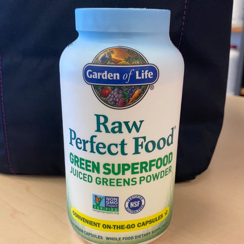 Garden of Life Raw Perfect Food Green Superfood Juiced Greens Powder Capsules, Non-GMO, Gluten Free, Vegan Whole Food Dietary Supplement, Organic Greens, Juice Sprouts Probiotics, 240 Count