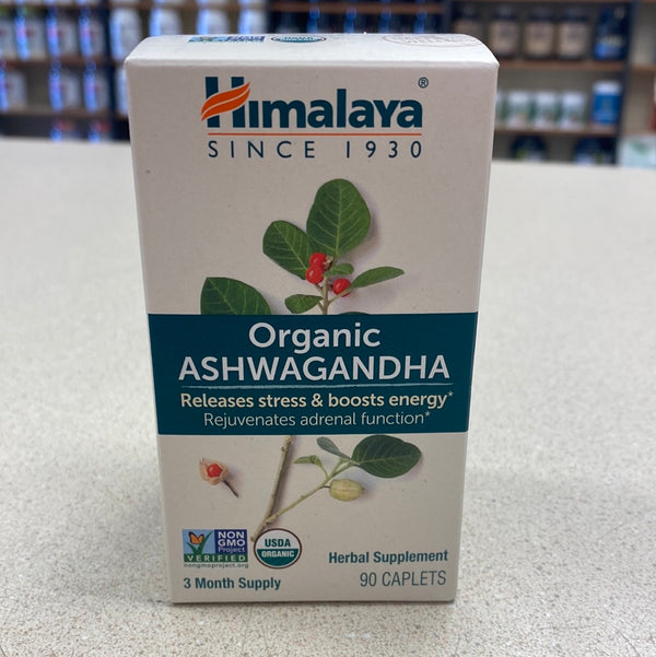 Himalaya Organic Ashwagandha, 3 Month Supply for Stress Relief, USDA Certified Organic, Non-GMO, Gluten-Free Supplement, 100% Ashwagandha powder & extract, 670 mg, 90 Caplets