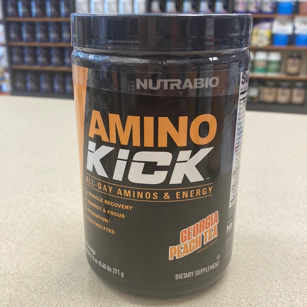 NutraBio Amino Kick Georgia Peach Tea 30 Serving’s