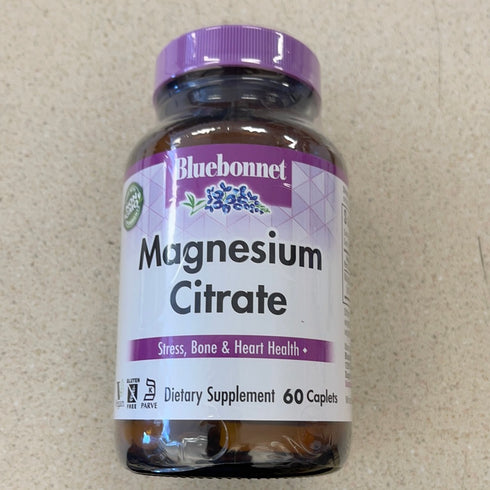 Bluebonnet Nutrition Magnesium Citrate (400mg of Magnesium)- Maximum Absorption - Supports Immune Health & Energy Production - Soyfree, Gluten-Free, Non-GMO, Kosher, Dairy Free, Vegan, 60 Caplets