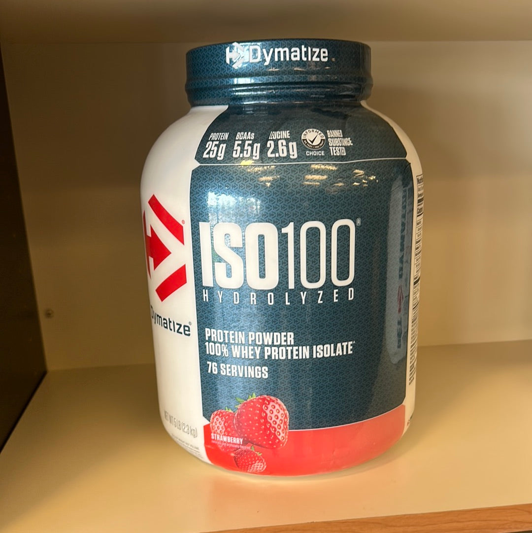 Dymatize ISO100: Hydrolyzed Whey Isolate, Strawberry, 5 lbs – Semper Fi ...