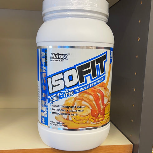 Nutrex Research IsoFit | Whey Protein Powder Instantized 100% Whey Protein Isolate | Banana Foster Muscle Recovery, Lactose-Free, Gluten-Free |  2lbs 30 Servings