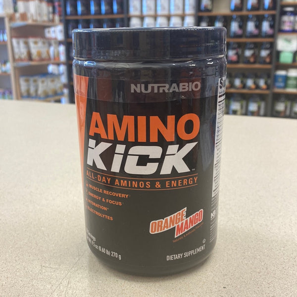 NutraBio Amino Kick Orange Mango 30 Serving’s