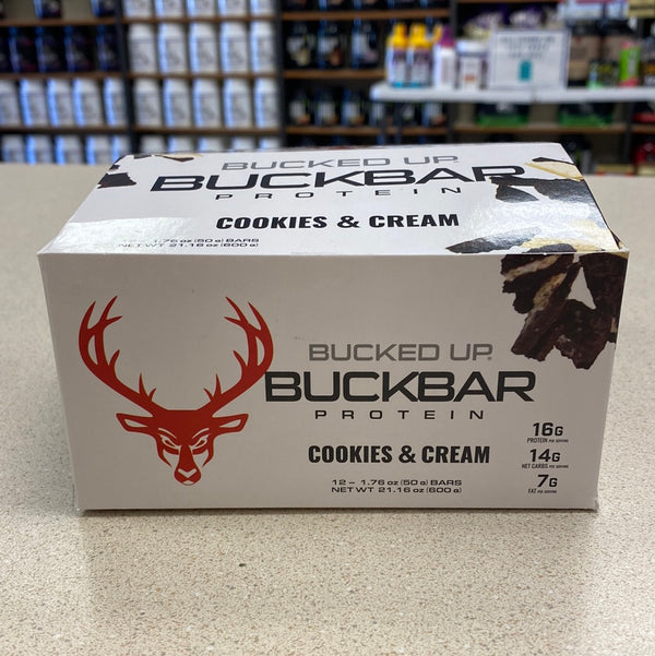 Bucked Up Protein Bars Cookie & Cream 12 Pack