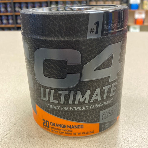 C4 Ultimate Pre Workout Powder Orange Mango - Sugar Free Preworkout Energy Supplement for Men & Women - 300mg Caffeine + 3.2g Beta Alanine + 2 Patented Creatines - 20 Servings