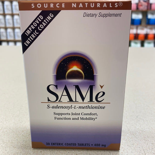 Source Naturals SAMe Double Strength 400mg 30 Enteric Coated Tablets