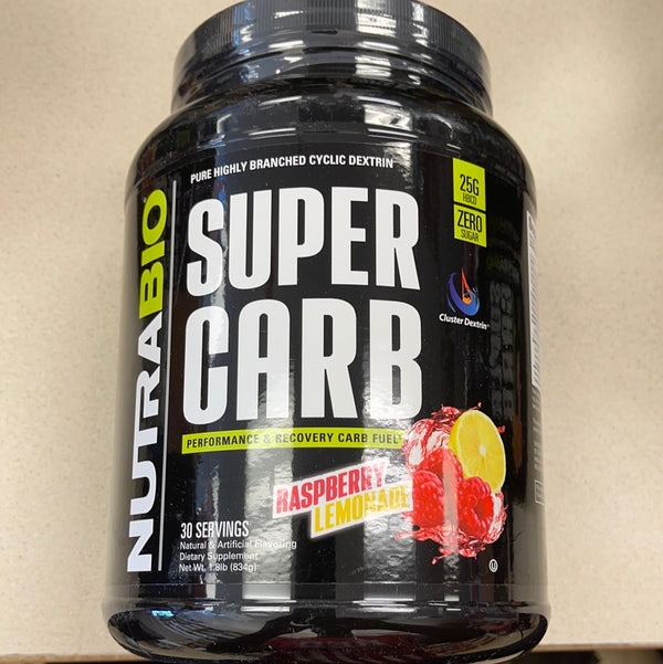 NutraBio Super Carb - Complex Carbohydrate Supplement Powder - Cluster Dextrin and Electrolytes for Performance Enhancement & Muscle Recovery - Raspberry Lemonade, 30 Servings