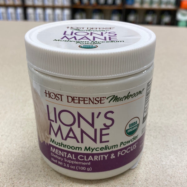 Host Defense, Lion's Mane Mushroom Powder, Supports Mental Clarity, Focus and Memory, Certified Organic Supplement