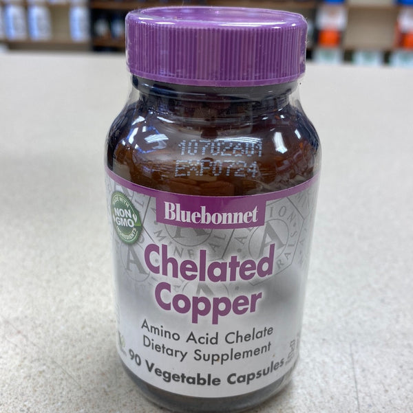 Bluebonnet Nutrition Albion Chelated Copper, 3 mg of Copper, For Nervous System & Immune Health*, Soy-Free, Gluten-Free, Non-GMO, Kosher Certified, Dairy-Free, Vegan, 90 Vegetable Capsule, 90 Servings