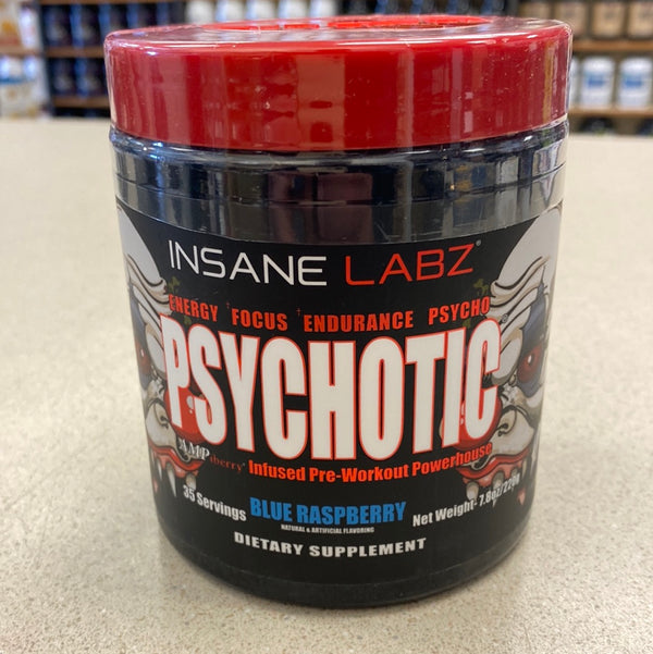 Insane Labz Psychotic Infused Pre-Workout Blue Raspberry 30 Servings