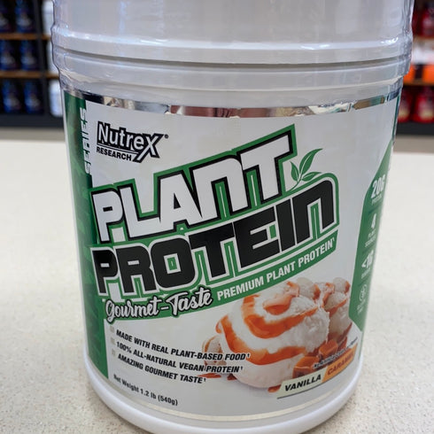 Nutrex Research Plant Protein | Great Tasting Vegan Plant Based Protein Powder | No Artificial Flavors, Colors, or Sweeteners, Gluten Free, Lactose Free | 18 Servings (Vanilla Caramel)
