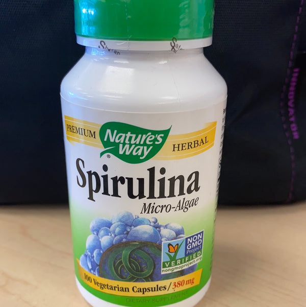 Nature's Way Spirulina Micro-Algae Capsules, 760 mg per Serving, Non-GMO Supplement, 100 Count