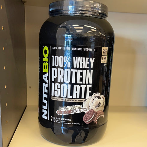 NutraBio 100% Whey Protein Isolate - Complete Amino Acid Profile - 25G of Protein Per Scoop - Soy and Gluten Free - Zero Fillers, Non-GMO, Protein Powder - Cookies and Cream, 2 Pounds