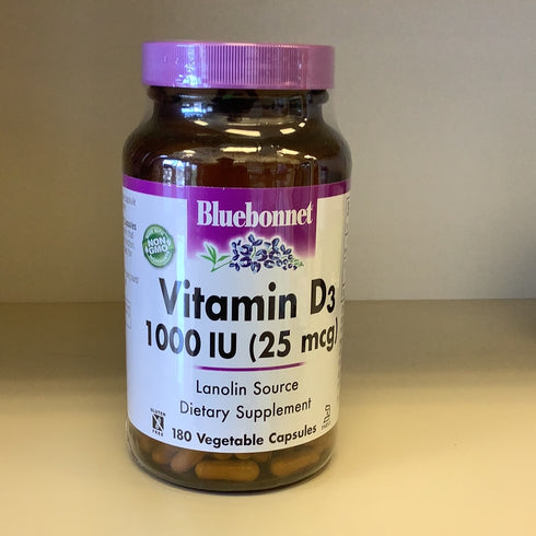 Bluebonnet Vitamin D3 1000 IU -  180 Caps