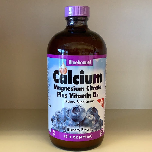 Bluebonnet Calcium Magnesium Citrate Plus Vitamin D3 - 16 FL Oz