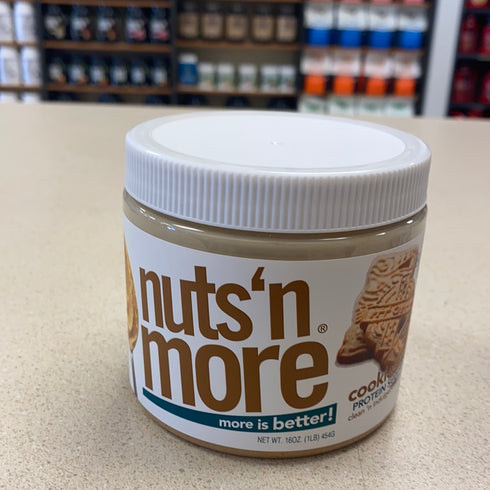 Nuts ‘N More Cookie Butter Peanut Butter Spread, All Natural Keto Snack, Low Carb, Low Sugar, Gluten Free, Non-GMO, High Protein Flavored Nut Butter (16 oz Jar)
