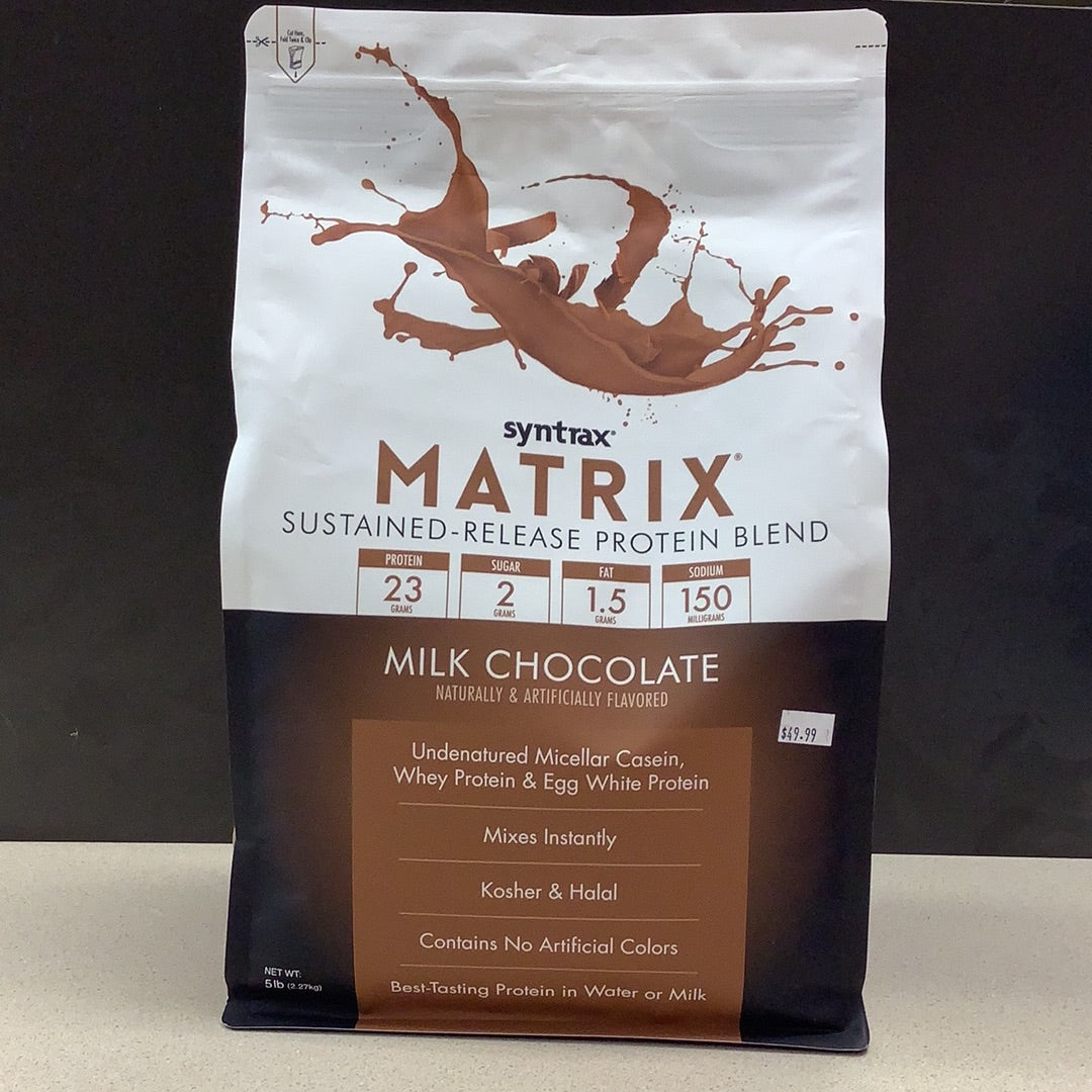 Syntrax Matrix Sustained Release Protein Powder - Chocolate Milk ...