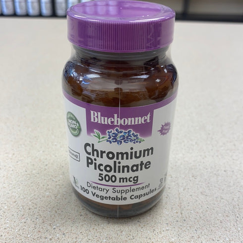 Bluebonnet Nutrition Chromium Picolinate 500mcg 100 Veggie Capsules
