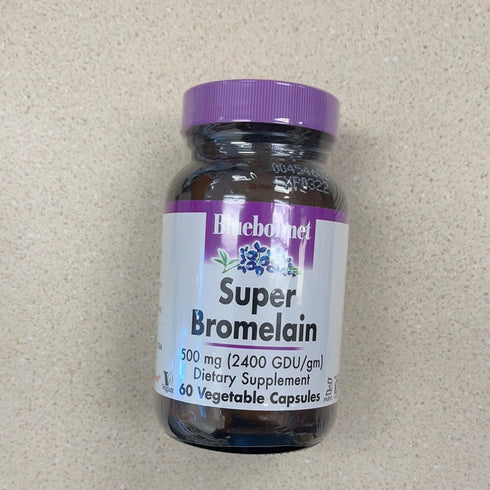 BlueBonnet Super Bromelain Vegetarian Capsules, 500 mg, 60 Count, White (743715008953)